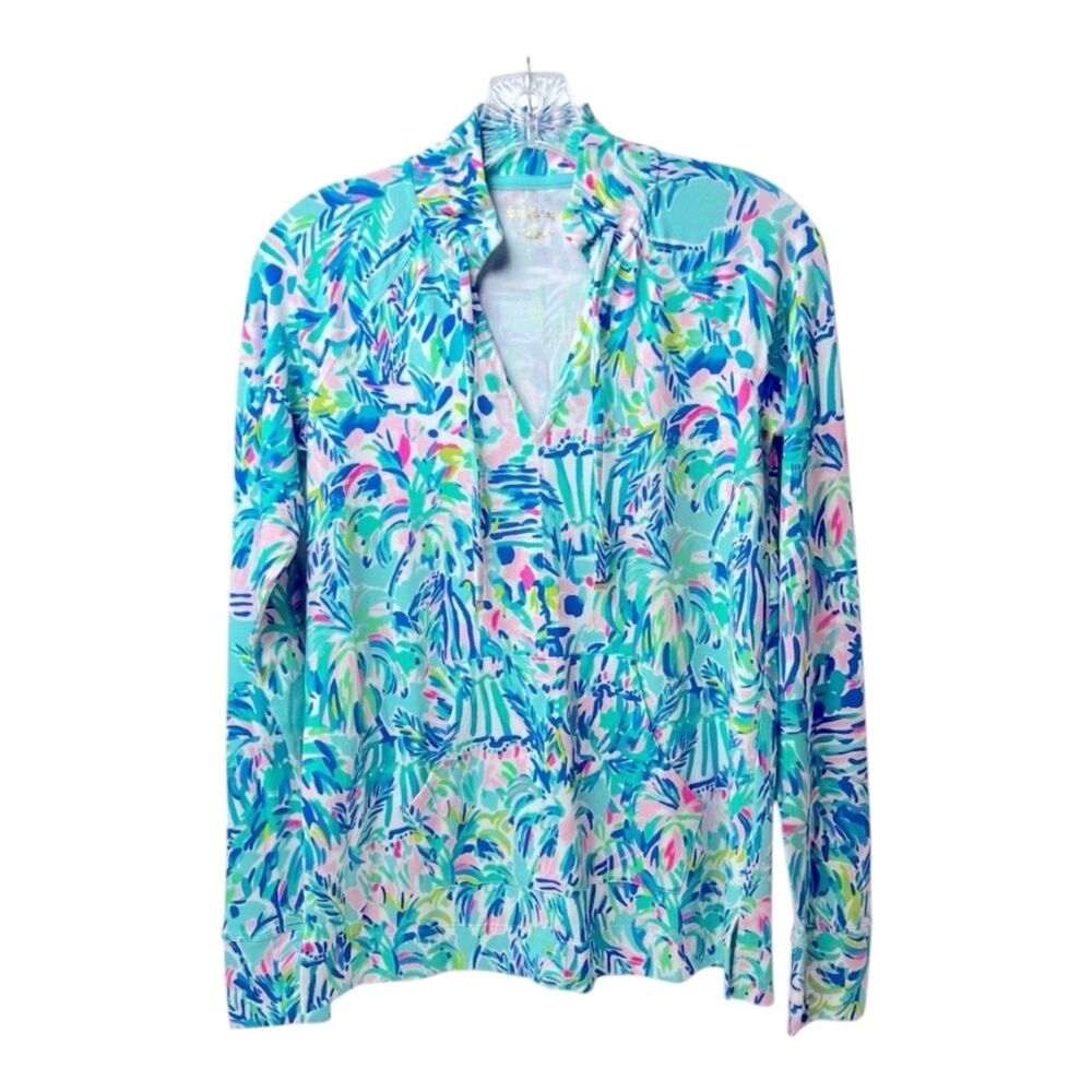Lilly Pulitzer Cassi UPF 50+ Popover Cabana Cocktail Blue Ibiza Size XS